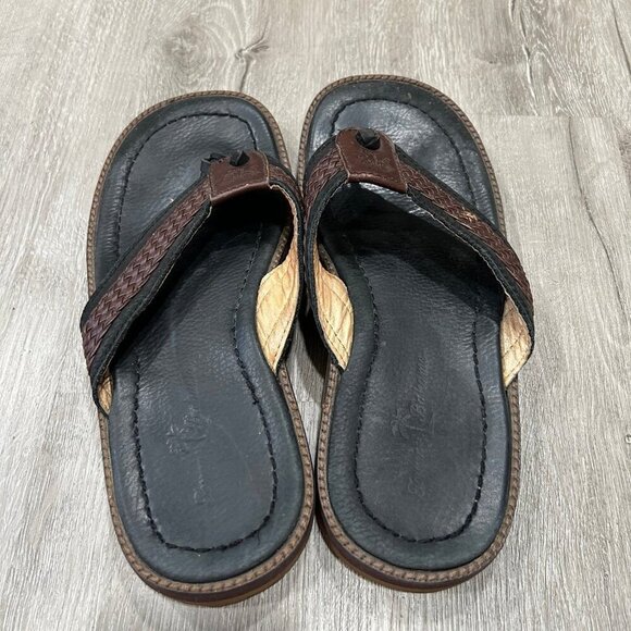 Tommy Bahama Men’s Anchor Away Black Brown Woven Sandals Size 8 - Picture 4 of 6
